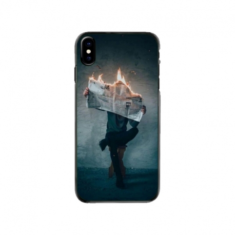 Husa personalizata tip carcasa HQPrint pentru Apple iPhone XS, model Burn the News, multicolor, S1D1M0345