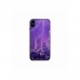 Husa personalizata tip carcasa HQPrint pentru Apple iPhone XS, model Purple Lightning, multicolor, S1D1M0354