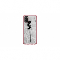 Husa personalizata tip carcasa HQPrint pentru Samsung Galaxy A02S, model Black Rose, multicolor, S1D1M0021