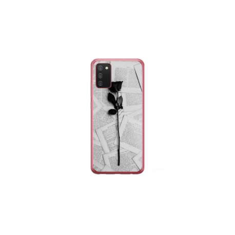 Husa personalizata tip carcasa HQPrint pentru Samsung Galaxy A02S, model Black Rose, multicolor, S1D1M0021