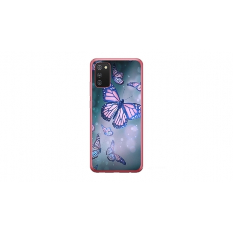 Husa personalizata tip carcasa HQPrint pentru Samsung Galaxy A02S, model Butterfly 1, multicolor, S1D1M0028