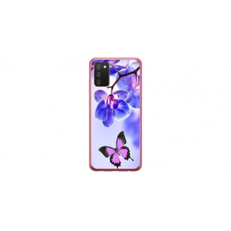 Husa personalizata tip carcasa HQPrint pentru Samsung Galaxy A02S, model Butterfly 2, multicolor, S1D1M0029