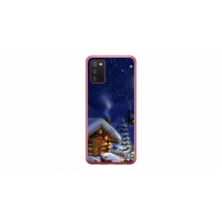 Husa personalizata tip carcasa HQPrint pentru Samsung Galaxy A02S, model Christmas Cottage, multicolor, S1D1M0059