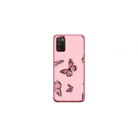Husa personalizata tip carcasa HQPrint pentru Samsung Galaxy A02S, model Butterfly 7, multicolor, S1D1M0076