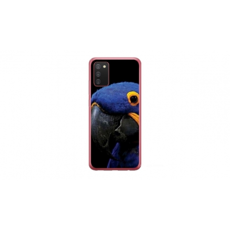 Husa personalizata tip carcasa HQPrint pentru Samsung Galaxy A02S, model Blue Parrot, multicolor, S1D1M0145