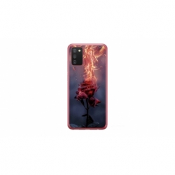 Husa personalizata tip carcasa HQPrint pentru Samsung Galaxy A02S, model Fire Rose, multicolor, S1D1M0158