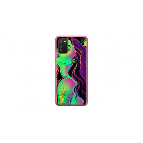 Husa personalizata tip carcasa HQPrint pentru Samsung Galaxy A02S, model Colorful Girl, multicolor, S1D1M0249