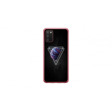 Husa personalizata tip carcasa HQPrint pentru Samsung Galaxy A02S, model Triangle Planet, multicolor, S1D1M0278