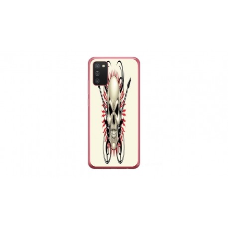 Husa personalizata tip carcasa HQPrint pentru Samsung Galaxy A02S, model Skull 1, multicolor, S1D1M0284
