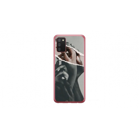 Husa personalizata tip carcasa HQPrint pentru Samsung Galaxy A02S, model Black and White Hands, multicolor, S1D1M0300
