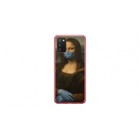 Husa personalizata tip carcasa HQPrint pentru Samsung Galaxy A02S, model Covid Mona Lisa, multicolor, S1D1M0327
