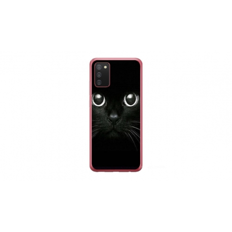 Husa personalizata tip carcasa HQPrint pentru Samsung Galaxy A03S, model Black Cat 1, multicolor, S1D1M0015