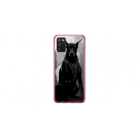Husa personalizata tip carcasa HQPrint pentru Samsung Galaxy A03S, model Doberman, multicolor, S1D1M0018