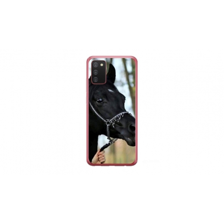 Husa personalizata tip carcasa HQPrint pentru Samsung Galaxy A03S, model Black Horse, multicolor, S1D1M0019