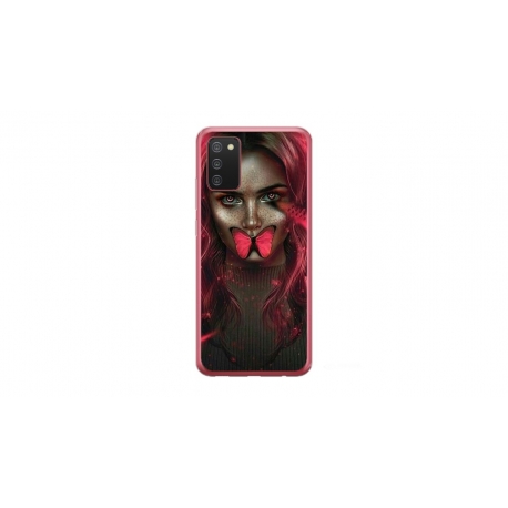 Husa personalizata tip carcasa HQPrint pentru Samsung Galaxy A02S, model Butterfly Mouth 2, multicolor, S1D1M0352