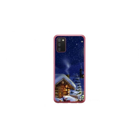 Husa personalizata tip carcasa HQPrint pentru Samsung Galaxy A03S, model Christmas Cottage, multicolor, S1D1M0059