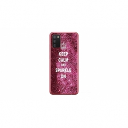 Husa personalizata tip carcasa HQPrint pentru Samsung Galaxy A03S, model Keep Calm and Sparkle On, multicolor, S1D1M0252