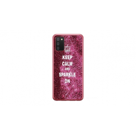 Husa personalizata tip carcasa HQPrint pentru Samsung Galaxy A03S, model Keep Calm and Sparkle On, multicolor, S1D1M0252