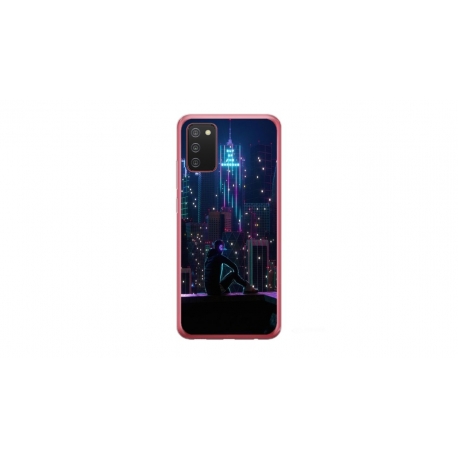 Husa personalizata tip carcasa HQPrint pentru Samsung Galaxy A03S, model Neon City, multicolor, S1D1M0260