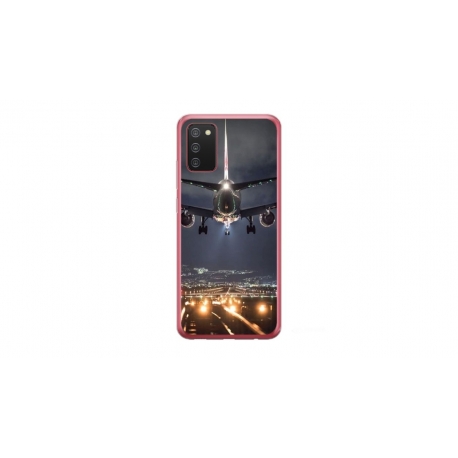 Husa personalizata tip carcasa HQPrint pentru Samsung Galaxy A03S, model Airplane Landing, multicolor, S1D1M0266