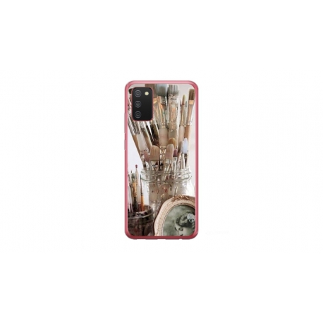 Husa personalizata tip carcasa HQPrint pentru Samsung Galaxy A03S, model Brush, multicolor, S1D1M0282
