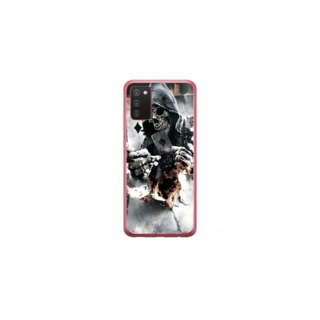 Husa personalizata tip carcasa HQPrint pentru Samsung Galaxy A03S, model Skeleton Cards, multicolor, S1D1M0301