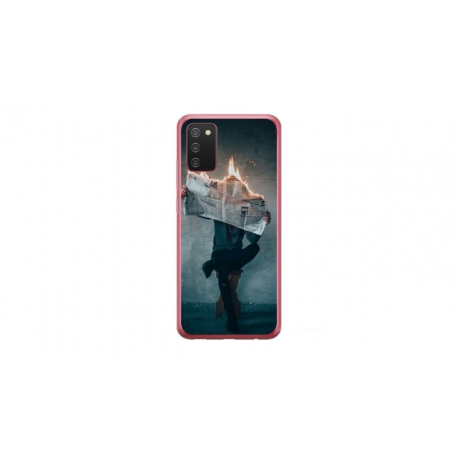 Husa personalizata tip carcasa HQPrint pentru Samsung Galaxy A03S, model Burn the News, multicolor, S1D1M0345