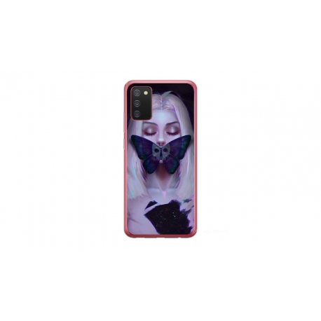 Husa personalizata tip carcasa HQPrint pentru Samsung Galaxy A03S, model Butterfly Mouth 1, multicolor, S1D1M0351