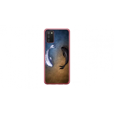 Husa personalizata tip carcasa HQPrint pentru Samsung Galaxy A03S, model Ying and Yang Fish, multicolor, S1D1M0390