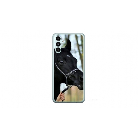 Husa personalizata tip carcasa HQPrint pentru Samsung Galaxy A04S, model Black Horse, multicolor, S1D1M0019