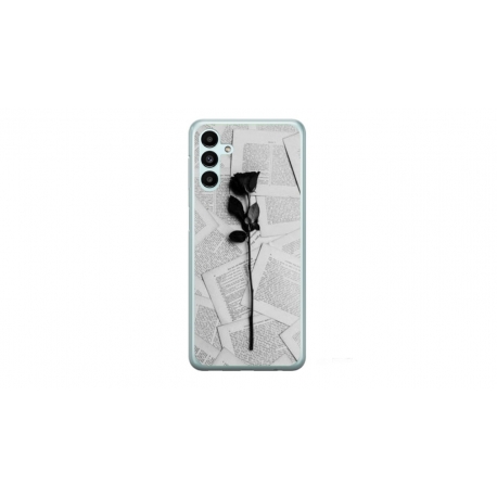 Husa personalizata tip carcasa HQPrint pentru Samsung Galaxy A04S, model Black Rose, multicolor, S1D1M0021
