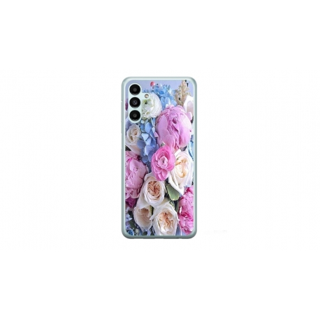 Husa personalizata tip carcasa HQPrint pentru Samsung Galaxy A04S, model Flowers 1, multicolor, S1D1M0026