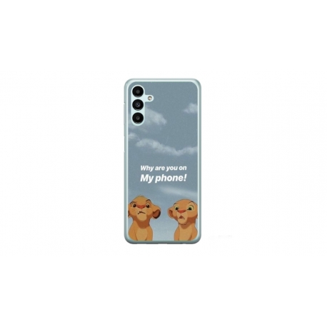 Husa personalizata tip carcasa HQPrint pentru Samsung Galaxy A04S, model Why are you on my phone, multicolor, S1D1M0220
