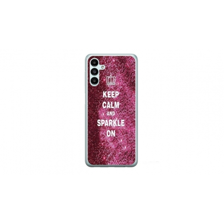 Husa personalizata tip carcasa HQPrint pentru Samsung Galaxy A04S, model Keep Calm and Sparkle On, multicolor, S1D1M0252