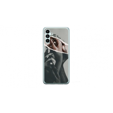 Husa personalizata tip carcasa HQPrint pentru Samsung Galaxy A04S, model Black and White Hands, multicolor, S1D1M0300