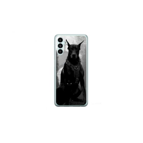 Husa personalizata tip carcasa HQPrint pentru Samsung Galaxy A14, model Doberman, multicolor, S1D1M0018