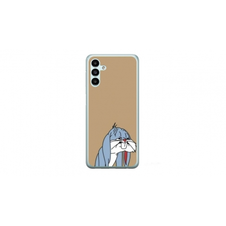 Husa personalizata tip carcasa HQPrint pentru Samsung Galaxy A14, model Tired Bunny, multicolor, S1D1M0027
