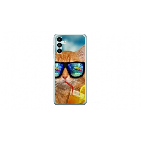 Husa personalizata tip carcasa HQPrint pentru Samsung Galaxy A14, model Cool Cat, multicolor, S1D1M0031