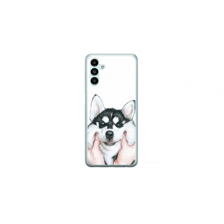 Husa personalizata tip carcasa HQPrint pentru Samsung Galaxy A14, model Fluffy Dog, multicolor, S1D1M0033