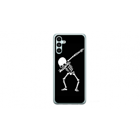 Husa personalizata tip carcasa HQPrint pentru Samsung Galaxy A14, model Dab Skeleton, multicolor, S1D1M0034