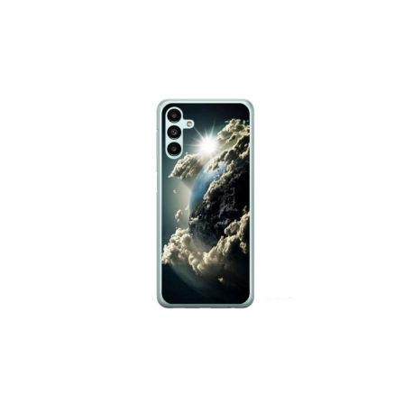 Husa personalizata tip carcasa HQPrint pentru Samsung Galaxy A14, model Cloudy Earth, multicolor, S1D1M0067