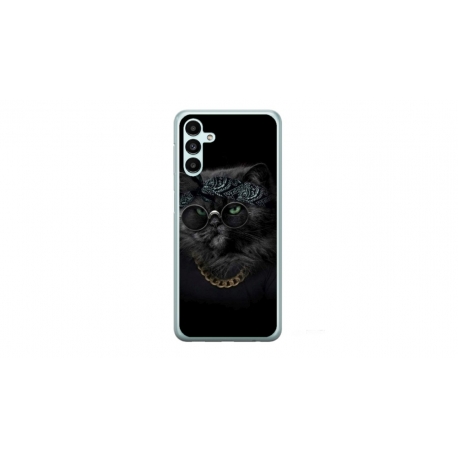 Husa personalizata tip carcasa HQPrint pentru Samsung Galaxy A14, model Black Cat 4, multicolor, S1D1M0097