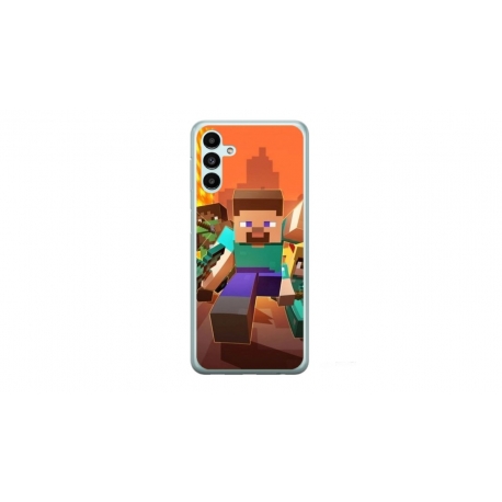 Husa personalizata tip carcasa HQPrint pentru Samsung Galaxy A14, model Minecraft 1, multicolor, S1D1M0125