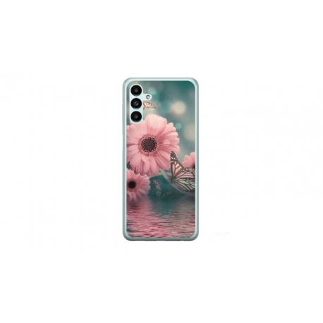 Husa personalizata tip carcasa HQPrint pentru Samsung Galaxy A14, model Flowers 7, multicolor, S1D1M0140