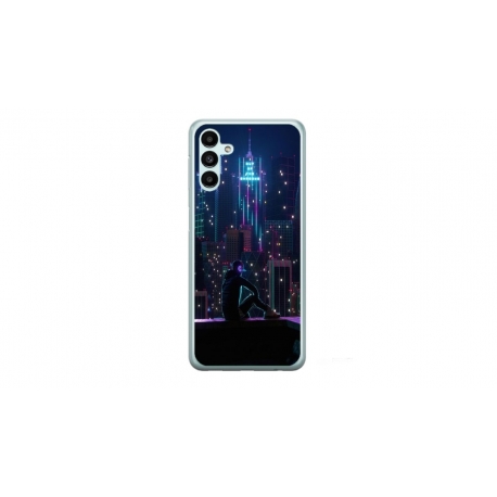 Husa personalizata tip carcasa HQPrint pentru Samsung Galaxy A14, model Neon City, multicolor, S1D1M0260