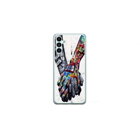 Husa personalizata tip carcasa HQPrint pentru Samsung Galaxy A14, model Abstract Holding, multicolor, S1D1M0271