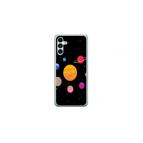 Husa personalizata tip carcasa HQPrint pentru Samsung Galaxy A14, model Colorful Galaxy, multicolor, S1D1M0283