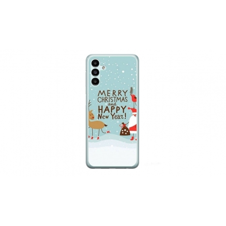 Husa personalizata tip carcasa HQPrint pentru Samsung Galaxy A14 5G, model Happy Christmas and New Year, multicolor, S1D1M0047