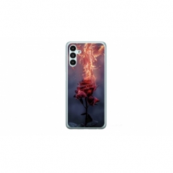 Husa personalizata tip carcasa HQPrint pentru Samsung Galaxy A14 5G, model Fire Rose, multicolor, S1D1M0158