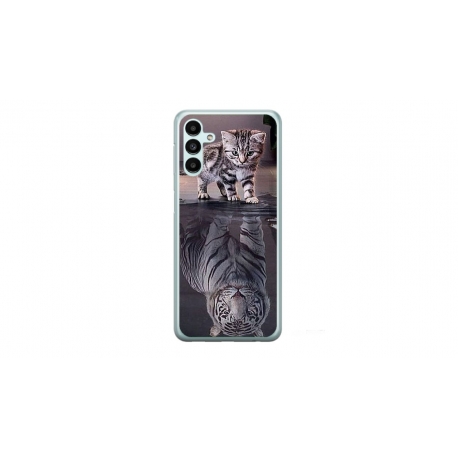 Husa personalizata tip carcasa HQPrint pentru Samsung Galaxy A14 5G, model Tiger, multicolor, S1D1M0242